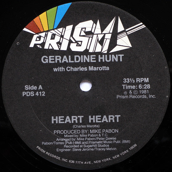 Geraldine Hunt With Charles Marotta* : Heart Heart (12")