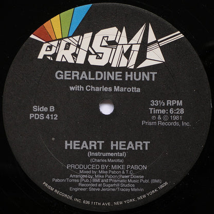Geraldine Hunt With Charles Marotta* : Heart Heart (12")