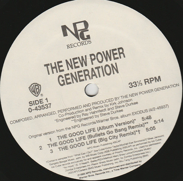 The New Power Generation : The Good Life (12", Maxi)