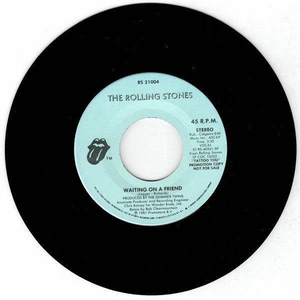 The Rolling Stones : Waiting On A Friend (7", Single, Mono, Promo)