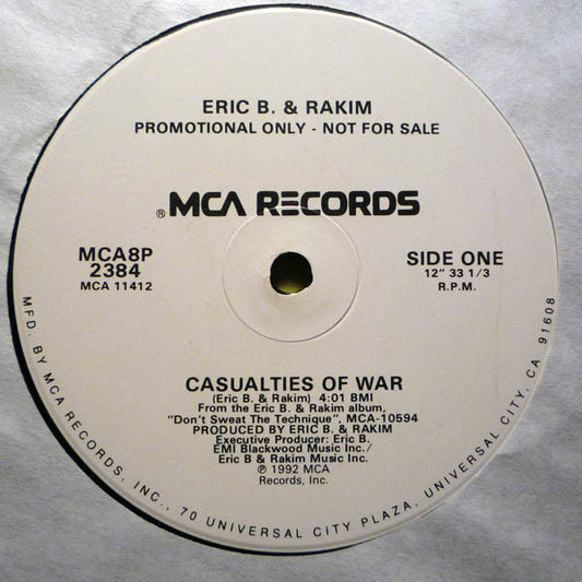 Eric B. & Rakim : Casualties Of War (12", Promo)