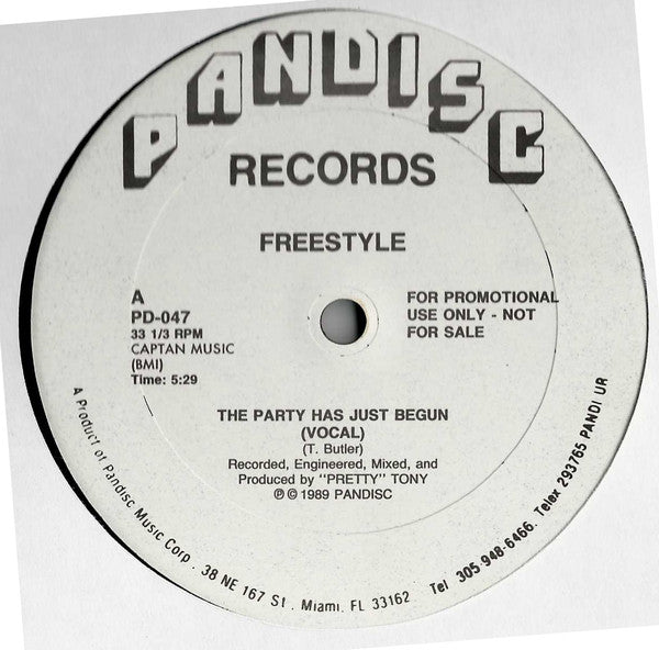 Freestyle : The Party Has Just Begun (12", Promo, RE)