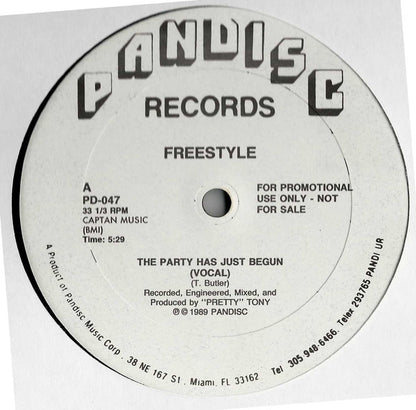 Freestyle : The Party Has Just Begun (12", Promo, RE)