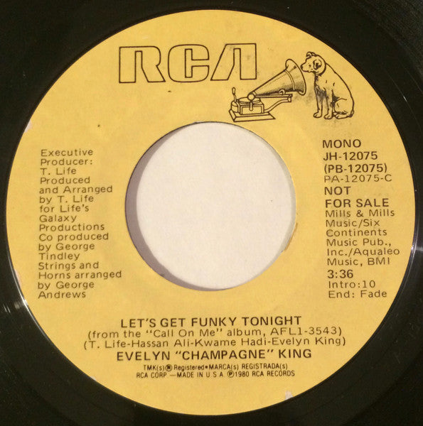 Evelyn "Champagne" King* : Let's Get Funky Tonight (7", Single, Promo)