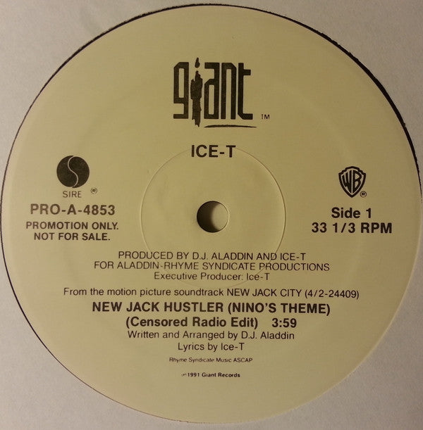 Ice-T : New Jack Hustler (Nino's Theme) (Censored Radio Edit) (12", Promo)