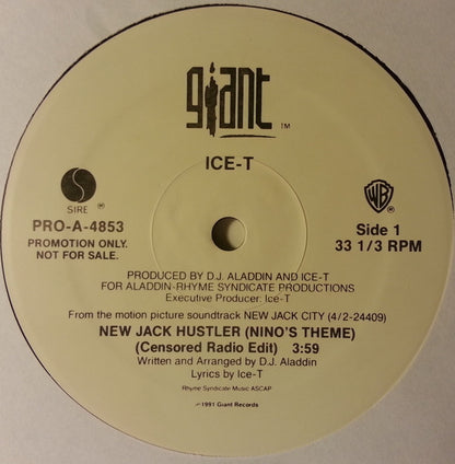 Ice-T : New Jack Hustler (Nino's Theme) (Censored Radio Edit) (12", Promo)