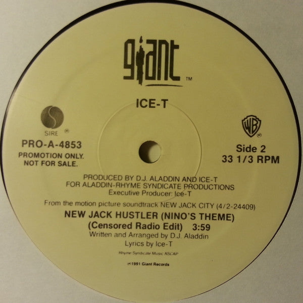 Ice-T : New Jack Hustler (Nino's Theme) (Censored Radio Edit) (12", Promo)