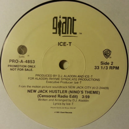 Ice-T : New Jack Hustler (Nino's Theme) (Censored Radio Edit) (12", Promo)