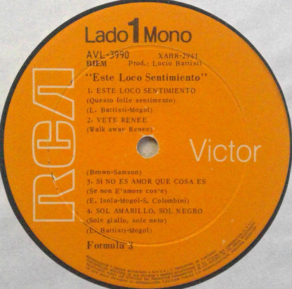 Formula 3 : Este Loco Sentimiento (LP, Album, Mono)