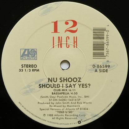 Nu Shooz : Should I Say Yes? (12")