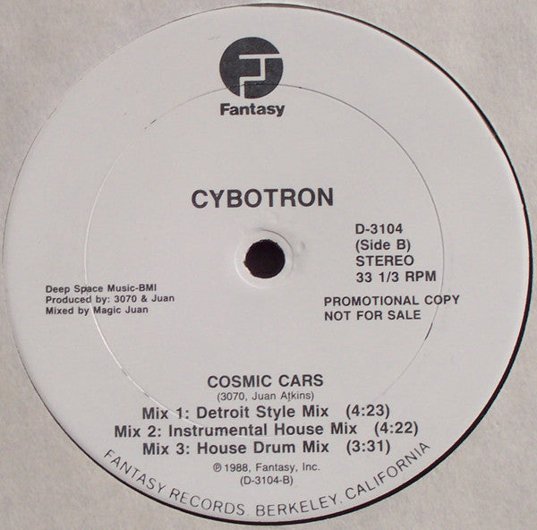 Cybotron : Cosmic Cars (12", Promo)