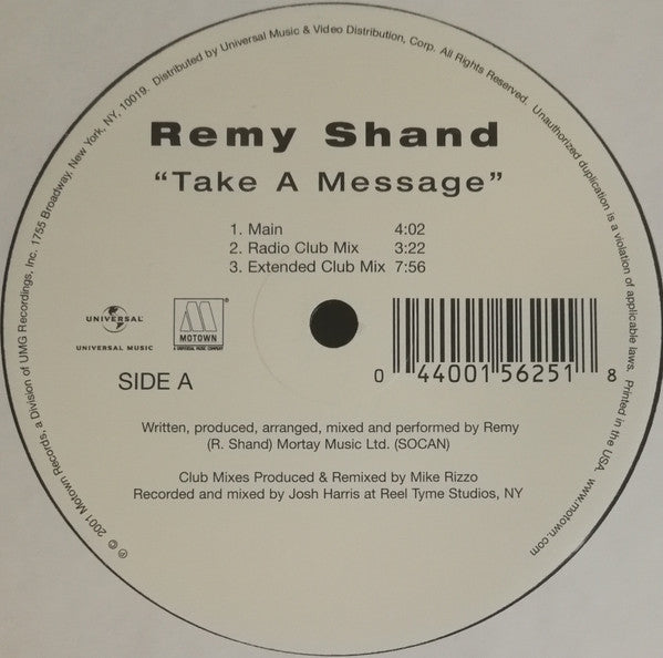 Remy Shand : Take A Message (12")