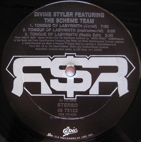 Divine Styler Featuring The Scheme Team : Ain't Sayin Nothin / Tongue Of Labyrinth (12", Single)