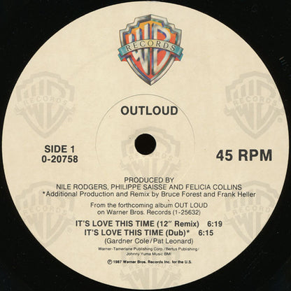 Outloud : It's Love This Time (12")