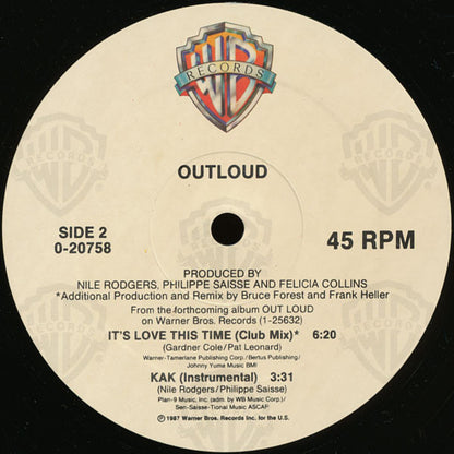 Outloud : It's Love This Time (12")