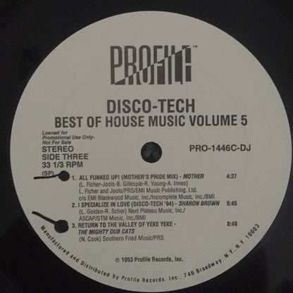 Various : Best Of House Music Vol. 5 - Disco-Tech (2xLP, Comp, Promo)
