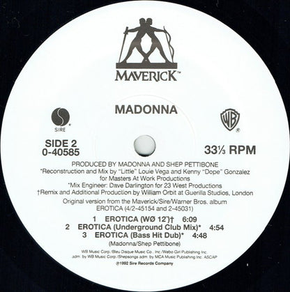 Madonna : Erotica (12", Maxi)
