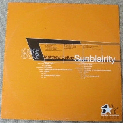 Matthew Dekay : Sunblairity (12")