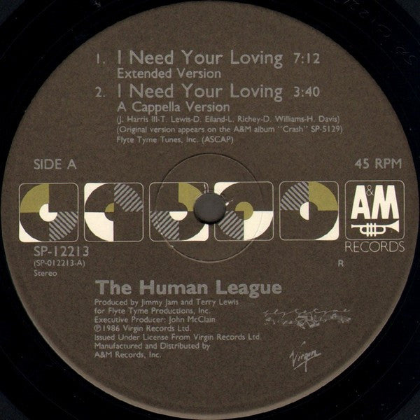 The Human League : I Need Your Loving (12", Single, RCA)