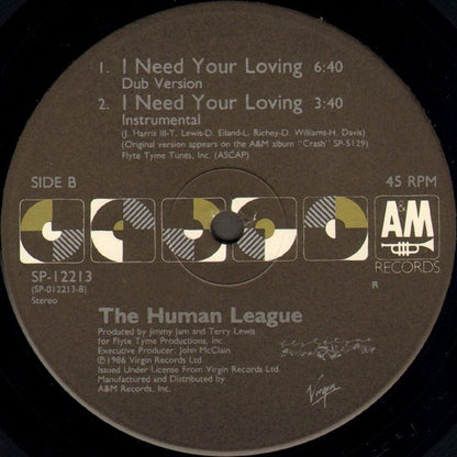 The Human League : I Need Your Loving (12", Single, RCA)