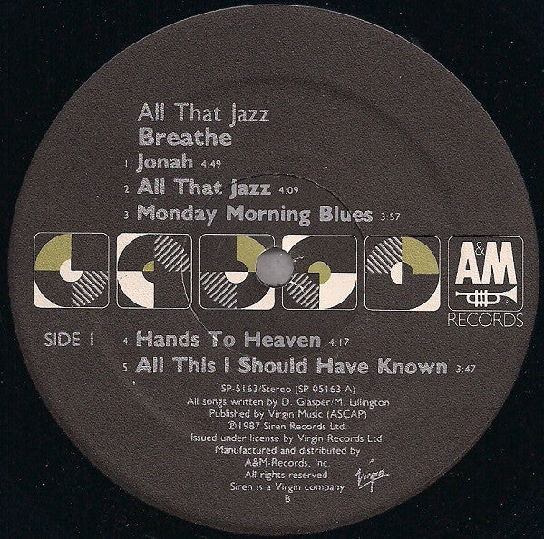 Breathe (3) : All That Jazz (LP, Album, EMW)