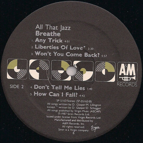 Breathe (3) : All That Jazz (LP, Album, EMW)