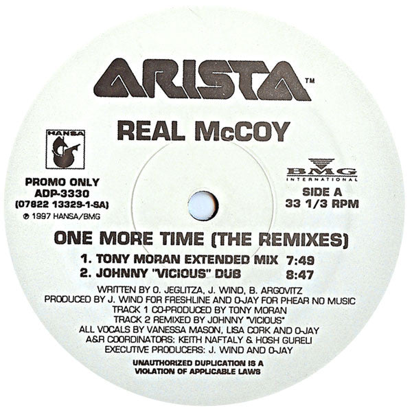 Real McCoy : One More Time (The Remixes) (12", Maxi, Promo)