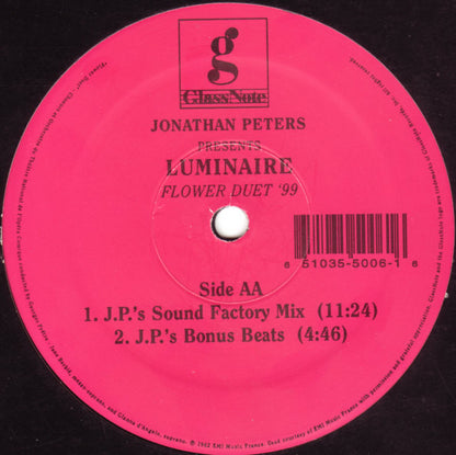 Jonathan Peters Presents Luminaire : Flower Duet '99 (12")