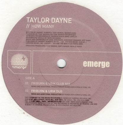 Taylor Dayne : How Many (2x12")