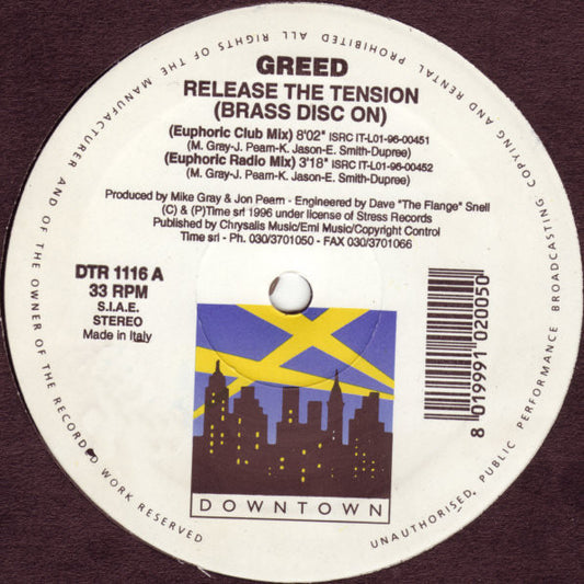 Greed : Release The Tension (Brass Disc On) (12")
