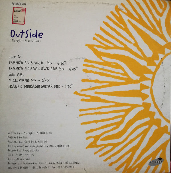 Frank 'O Moiraghi : Outside (12")