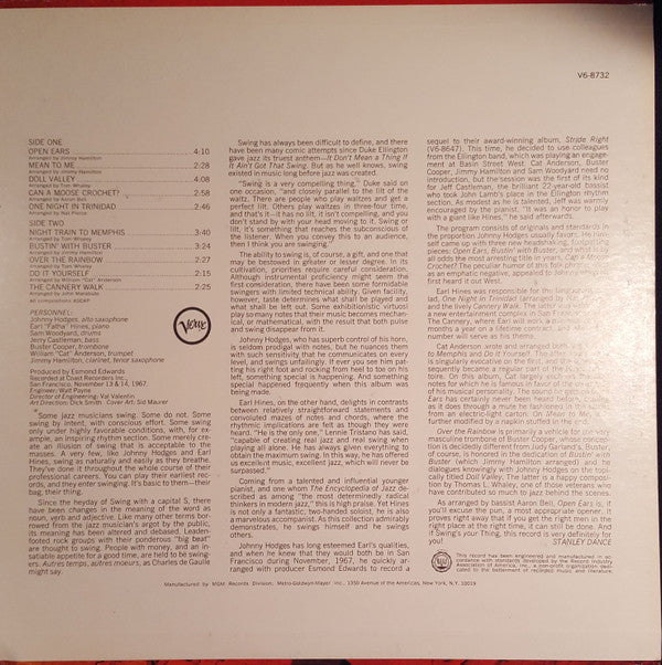 Johnny Hodges & Earl Hines : Swing's Our Thing (LP, Album, Gat)