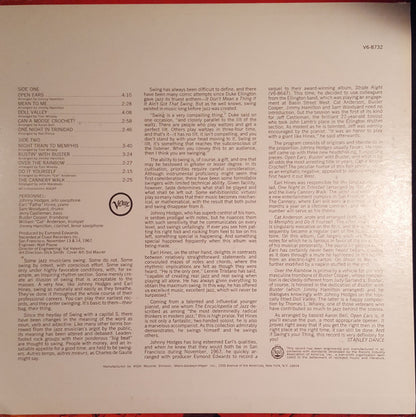 Johnny Hodges & Earl Hines : Swing's Our Thing (LP, Album, Gat)