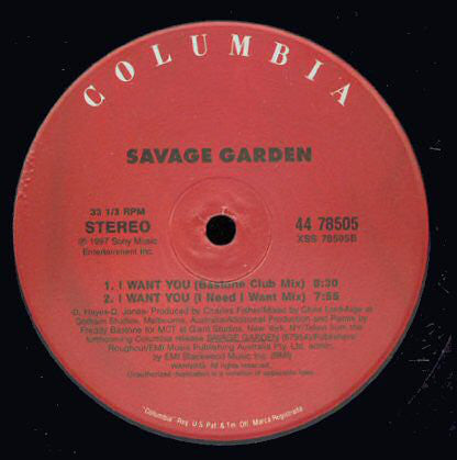 Savage Garden : I Want You (Remixes) (12")