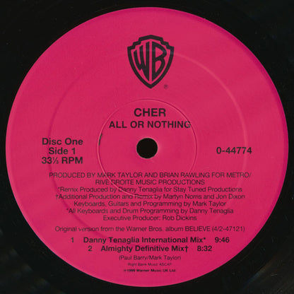 Cher : All Or Nothing / Dov'é L'Amore (2x12")