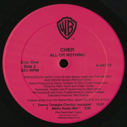 Cher : All Or Nothing / Dov'é L'Amore (2x12")