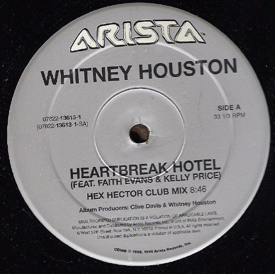 Whitney Houston Feat. Faith Evans  &  Kelly Price : Heartbreak Hotel / It's Not Right But It's Okay (The Dance Mixes) (3x12", S/Edition)