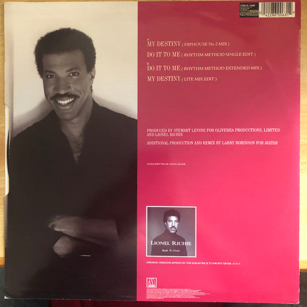 Lionel Richie : My Destiny (12", Single)