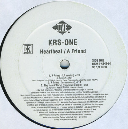 KRS-One : A Friend / Heartbeat (12")