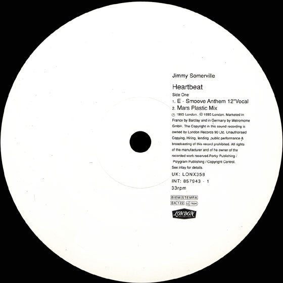 Jimmy Somerville : Heartbeat (12", Single)