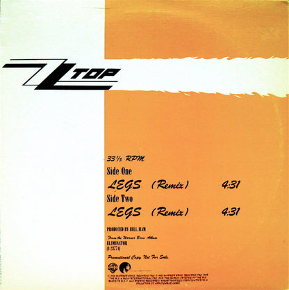 ZZ Top : Legs (12", Promo)