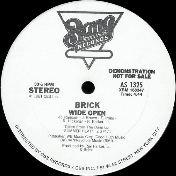 Brick : Wide Open (12", Promo)
