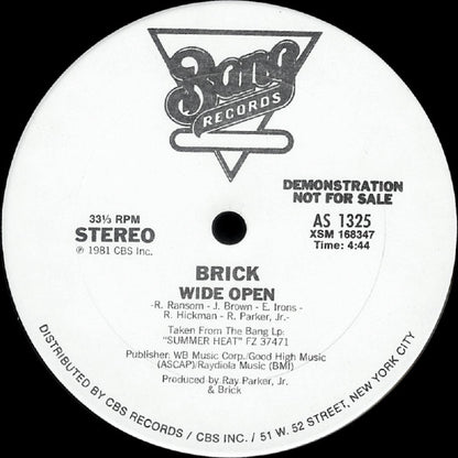 Brick : Wide Open (12", Promo)