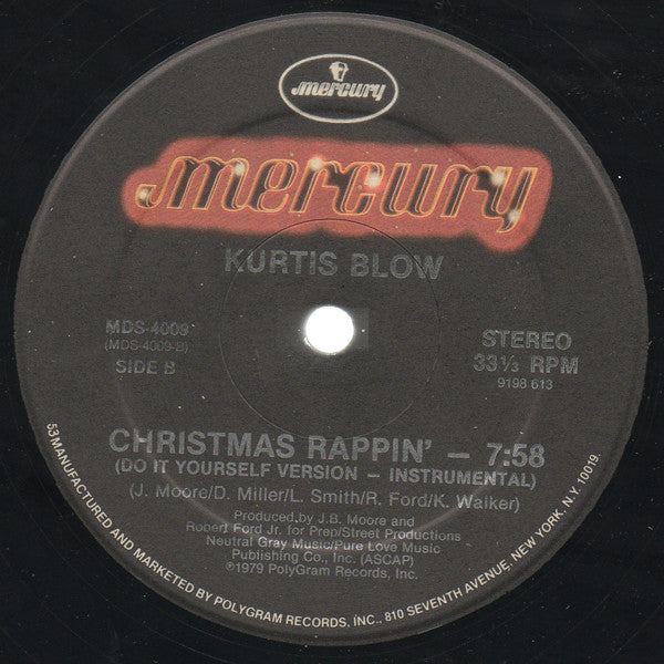 Kurtis Blow : Christmas Rappin' (12", RE)