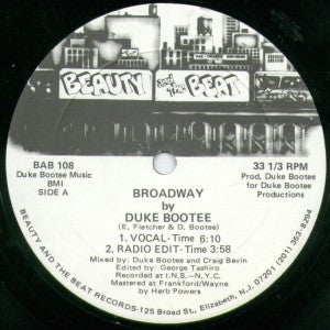 Duke Bootee : Broadway (12")