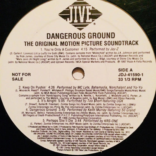 Various : Dangerous Ground - The Original Motion Picture Soundtrack (Clean) (12", Promo)
