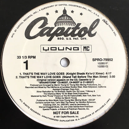 Young MC : That's The Way Love Goes (12", Promo)