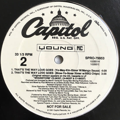 Young MC : That's The Way Love Goes (12", Promo)