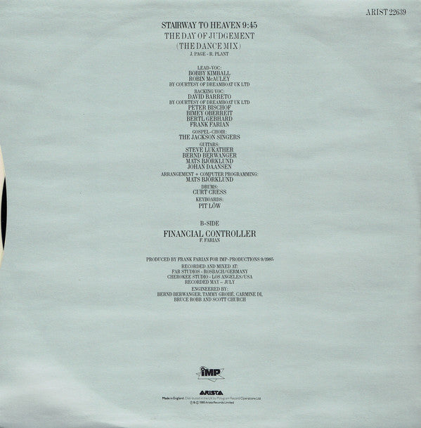 Far Corporation : Stairway To Heaven (The Day Of Judgement) (The Dance Mix) (12", Single)