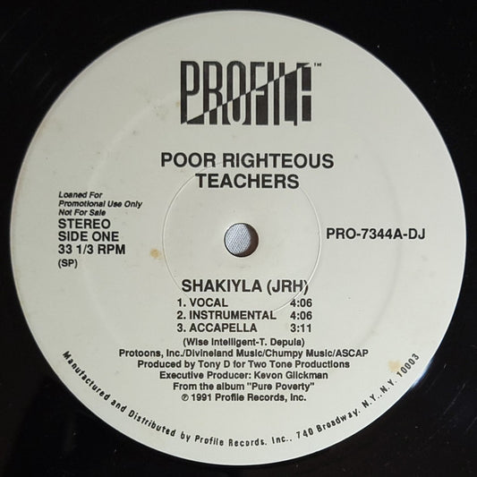 Poor Righteous Teachers : Shakiyla (JRH) (12", Single, Promo)